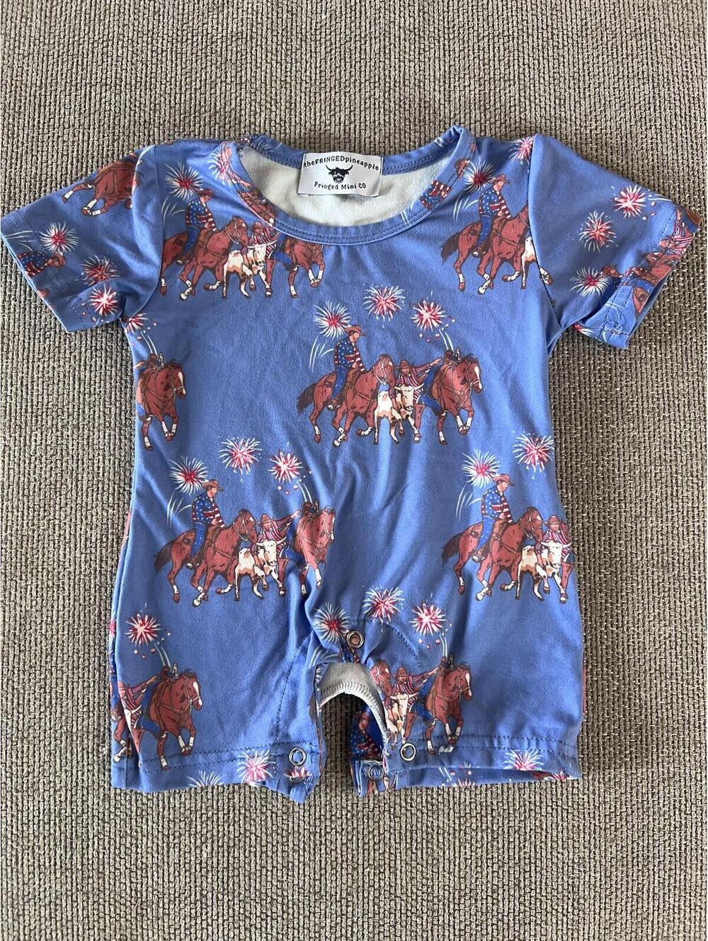 The Fringed Pineapple 4th of July Romper